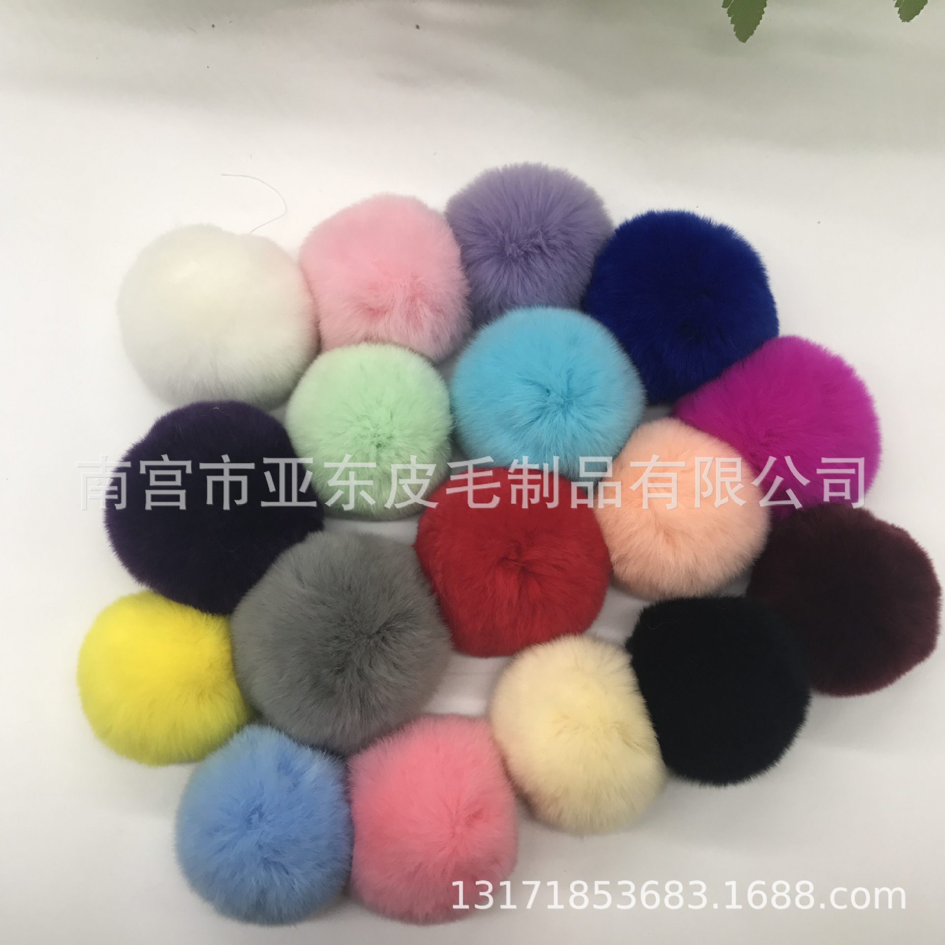 厂家直销家兔 赖兔 獭兔毛球5 6 7 8 9 10cm兔毛球饰品手机DIY鞋