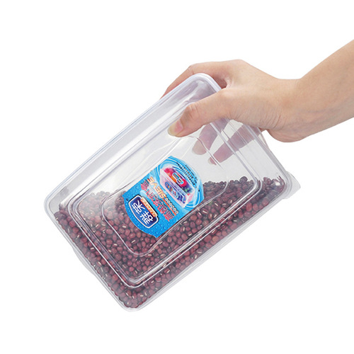 Transparent plastic crisper wholesale rectangular refrigerator storage box freezer box large food grade packaging box with lid