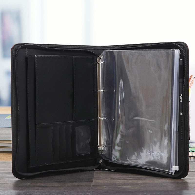 Polyurethane universal folder with zipper for folders