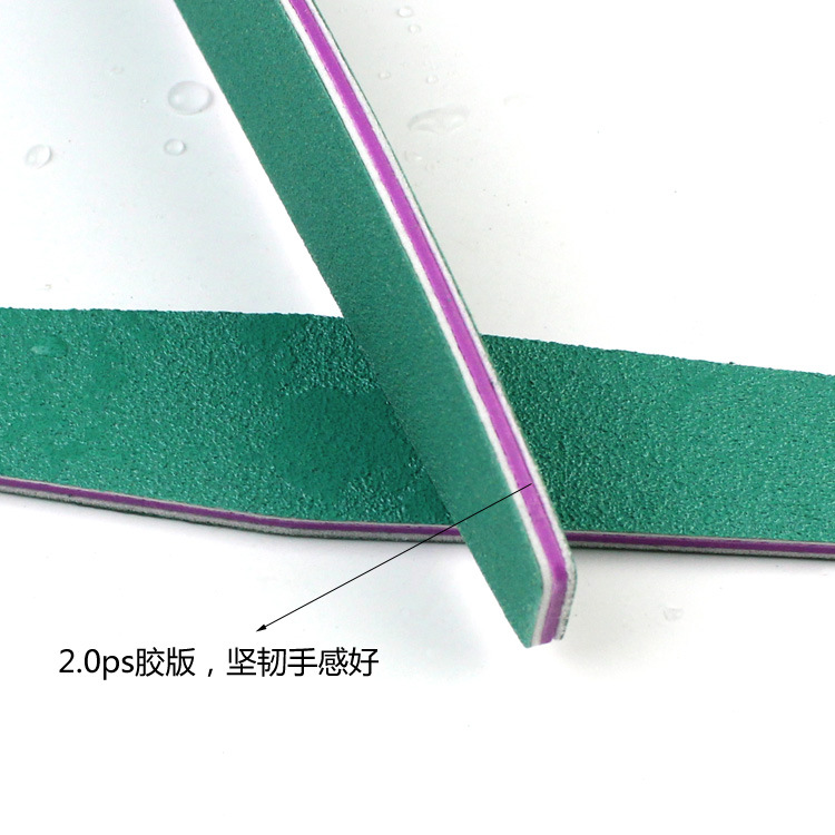 Fábrica directa verde impermeable lima de uñas rombo pulido de doble cara volante lavable resistente al desgaste uso repetido