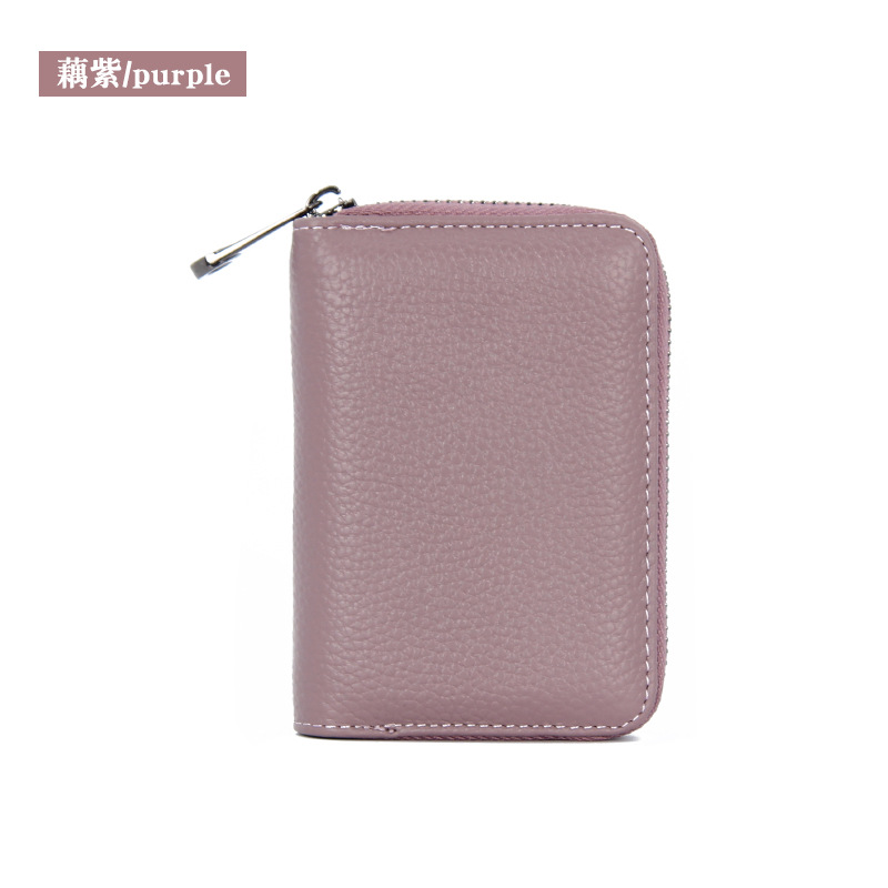 トップ層牛革防磁rfid本革男女共通カードバッグ多機能証明書バッグジッパーカードカバー名刺バッグ