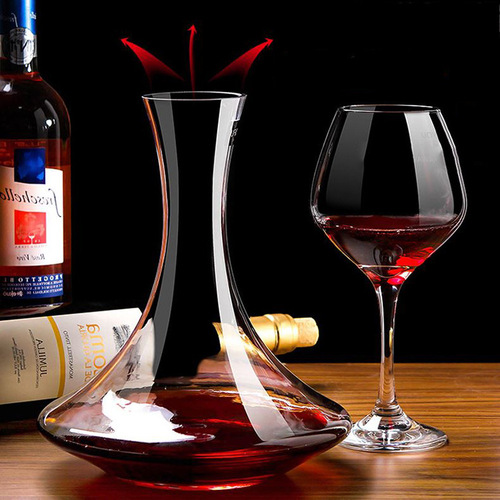Huafu Lead-Free Crystal Glass Wine Decanter for Restaurants & Home Use, Glass Wine Dispenser, European-Style Wine Pot