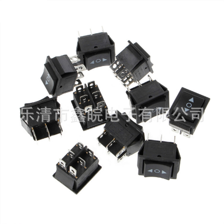 供应船型开关 KCD4三档六脚复位开关 双复位全铜翘板开关