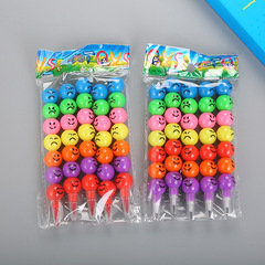 Creative stationery cartoon student candied haws 7-color graffiti crayon cute expression smile pencil no need to sharpen pencil