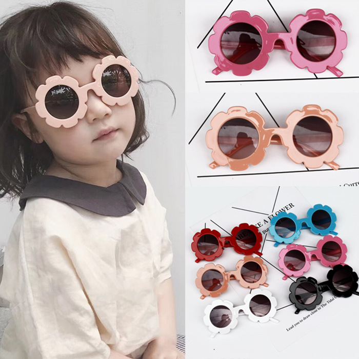 1380 sunflower children's glasses female children decorative flower sunglasses baby sunglasses men's sunshade UV protection