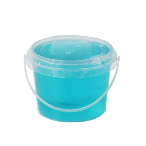 Factory direct sales pp small round bucket with lid plastic bucket transparent portable bucket white 0.5 liter small bucket 500ml storage bucket