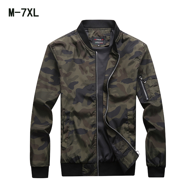 Men's Jacket Men's Large Size Camouflage Cross-Border Jacket Bomber Jacket Casual Sports Baseball Uniform Export Jacket