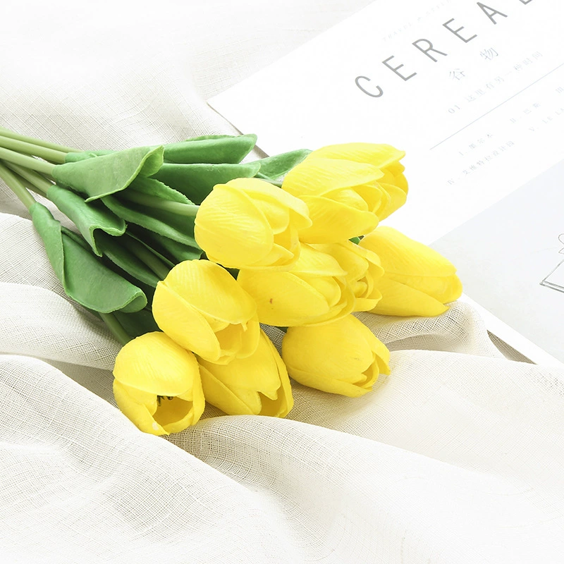 Artificial polyurethane tulip stem, realistic touch, wedding & home décor, lightweight 0.015 kg