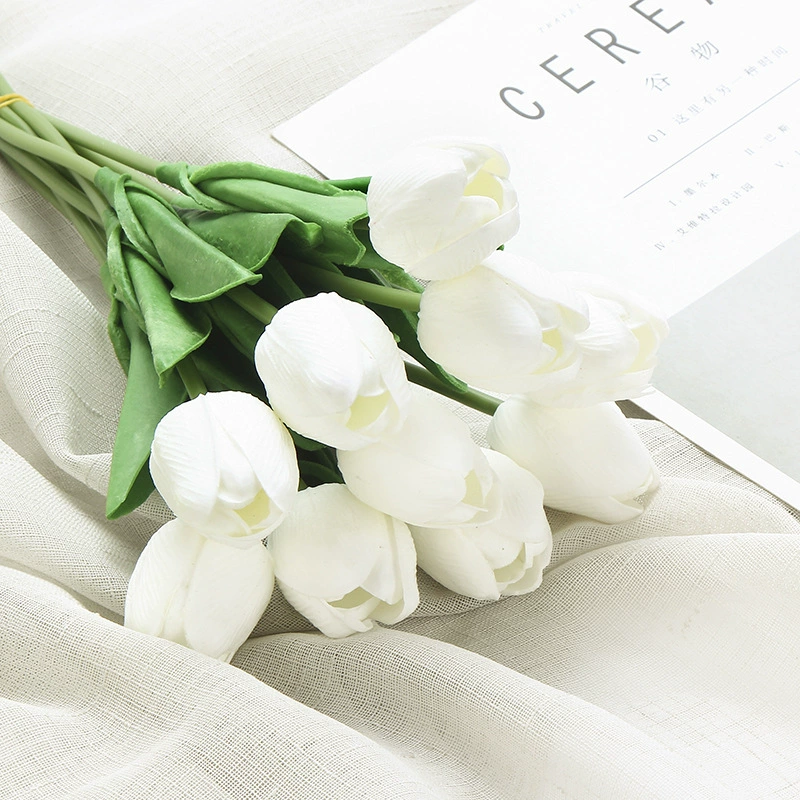 Artificial polyurethane tulip stem, realistic touch, wedding & home décor, lightweight 0.015 kg
