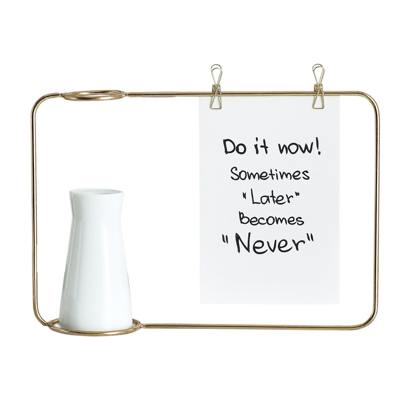 Ins客間鉄芸フォトフレームは北欧の水培花瓶を飾っています。