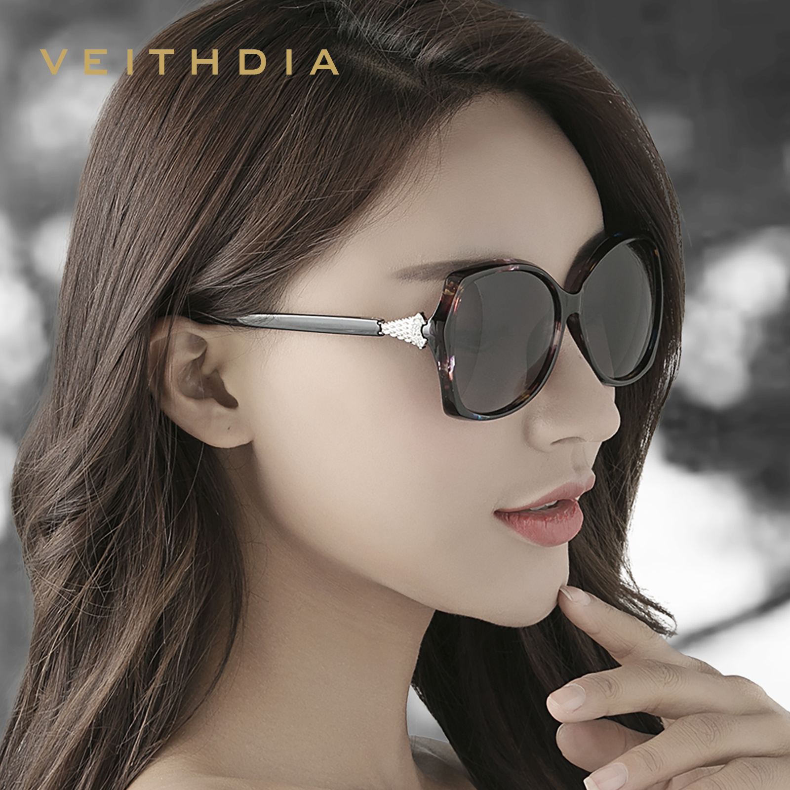 Diamante de las mujeres polarizadas a prueba de UV gafas de sol conductor gafas de sol 3027
