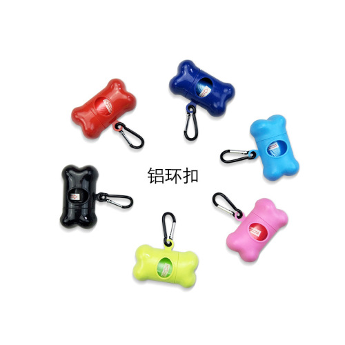 Amazon Pet Products Dog Potty Pickup Bone Type Plastic Ring Aluminum Ring Pet Cleaning Supplies Dispenser