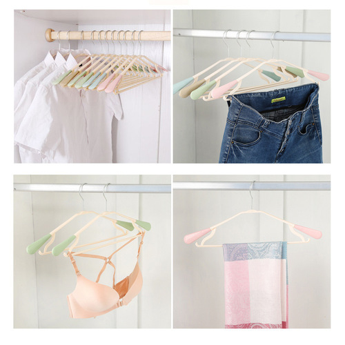 Factory wholesale multifunctional plastic clothes hanger for daily use at home, large head, wide shoulders, non-slip suit hanger, clothes rack