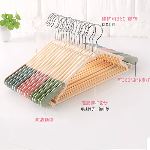 Factory wholesale multifunctional plastic clothes hanger for daily use at home, large head, wide shoulders, non-slip suit hanger, clothes rack
