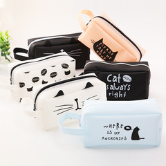 New Korean-style Cat Kingdom Pen Pouch, Cartoon Cat Student Pen Case Large Capacity Creative Stationery Box