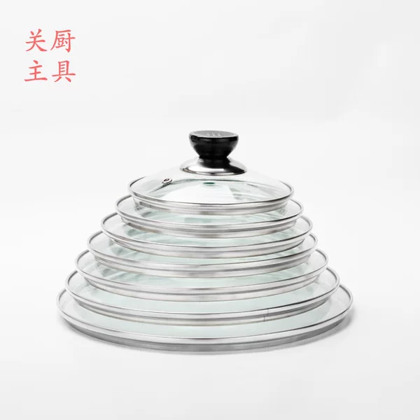 Factory direct G-shaped tempered glass lid round lid glass lid wok lid size 12-44