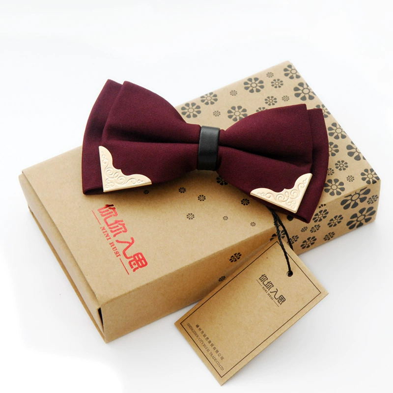 Metal tributarous tie men's Korean version of the formal dress party collar polyester silk leisure collar flower wholesale