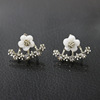 Fashionable hypoallergenic earrings, Korean style, flowered