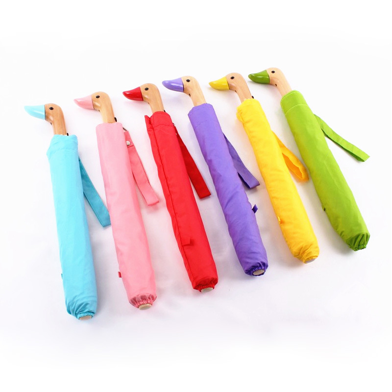 Korean fashion two-fold duck head umbrella Sunny rain dual-use umbrella Sun umbrella folding factory direct sales