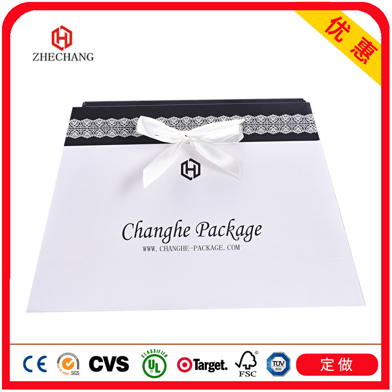 高档白卡纸袋子定做 服装购物手提包装袋纸质手提礼品袋 logo定制