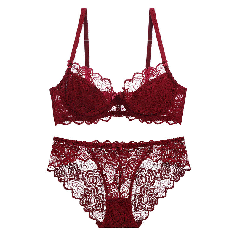Nueva entrega de una pieza de encaje sexy ropa interior de mujer cómoda delgada más tamaño sujetador traje