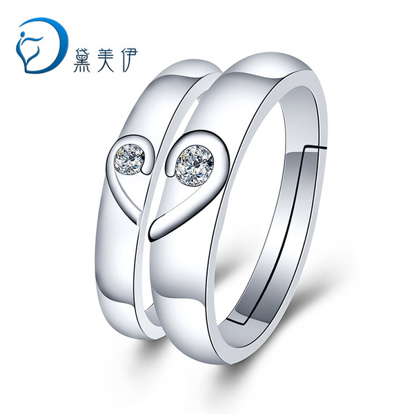 Fashionable one size wedding ring with zircon