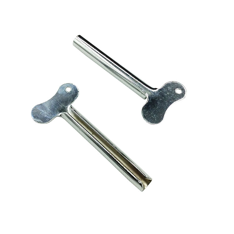 Acero inoxidable hierro pasta de dientes exprimidor peluquería clave color crema pizca color crema herramienta semicírculo metal exprimidor rollo cuchara