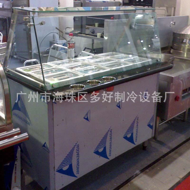 高清玻璃展示不锈钢沙拉柜 萨拉柜 冷熟食柜 小吃设备