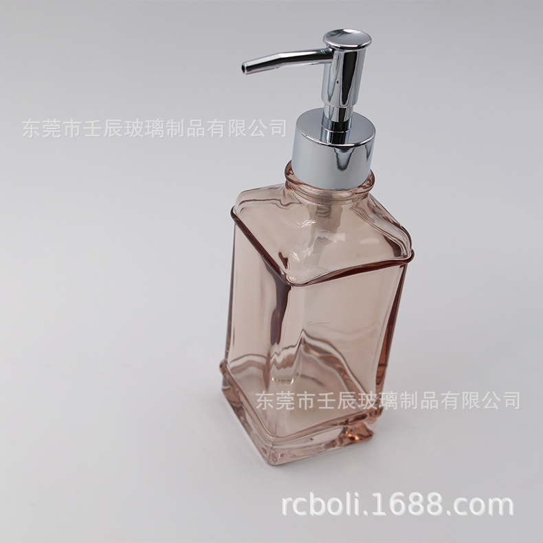 出口欧美喷色方形玻璃洗手液瓶源头工厂