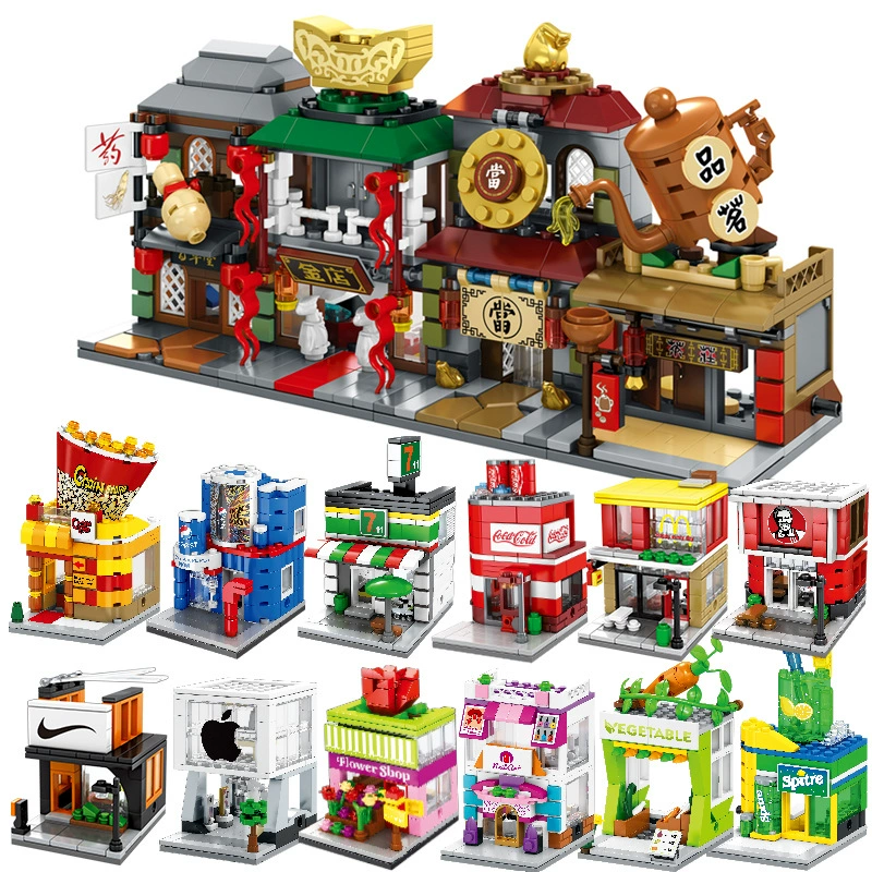 Small constructor, villa, plastic smart toy, bag, small particles, Birthday gift