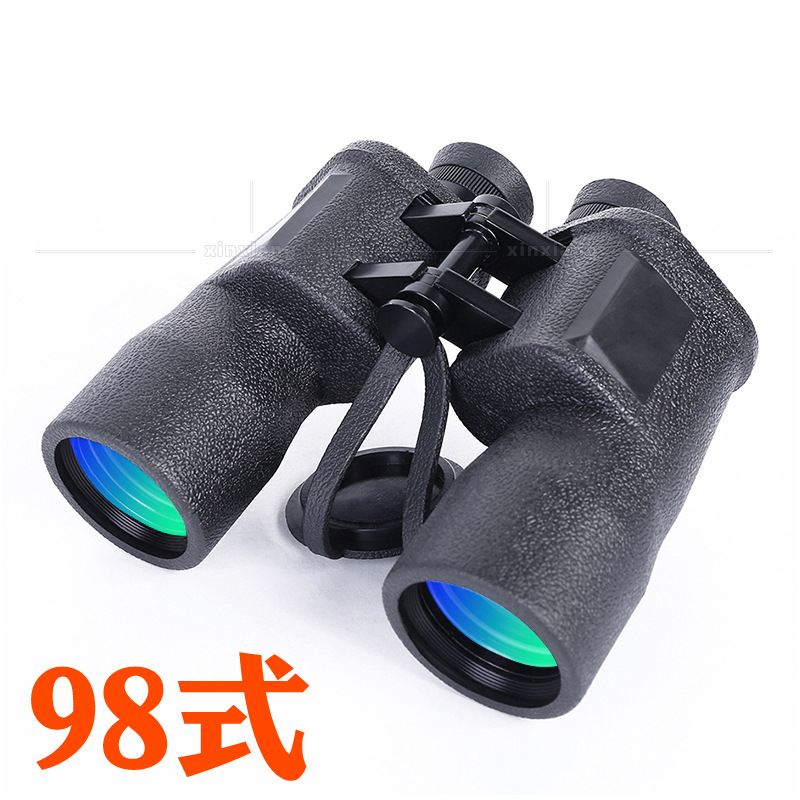 98式10X50双筒广角户外微光夜视测距九八式望远镜牛皮盒
