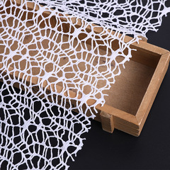 全滌亂網蕾絲面料 緯編大孔無彈蕾絲白色連衣裙蕾絲面料批發