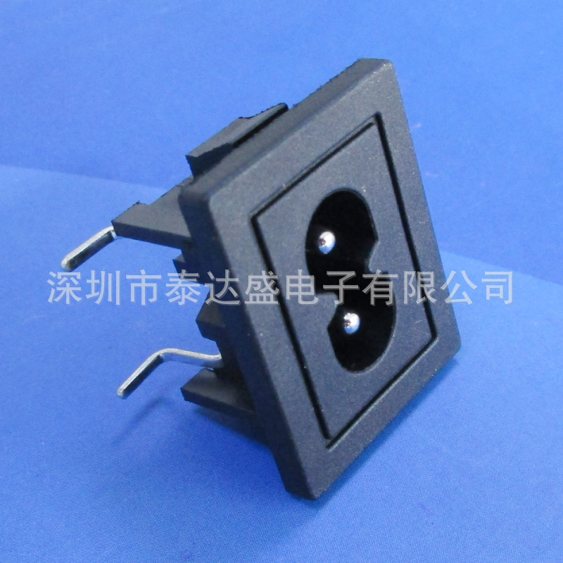 大8字两芯孔距8.6适配器插座充电器大面板现货八字尾AC插座DB-8P2