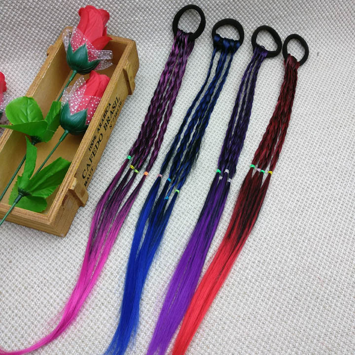 A1114 alta elástica de dos colores cuatro trenza peluca forma horquilla banda de pelo 2 yuanes tienda de joyería al por mayor