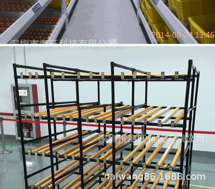 东莞防静电滑轨先进先出流利条物料仓储货架滑轮流利条式货架