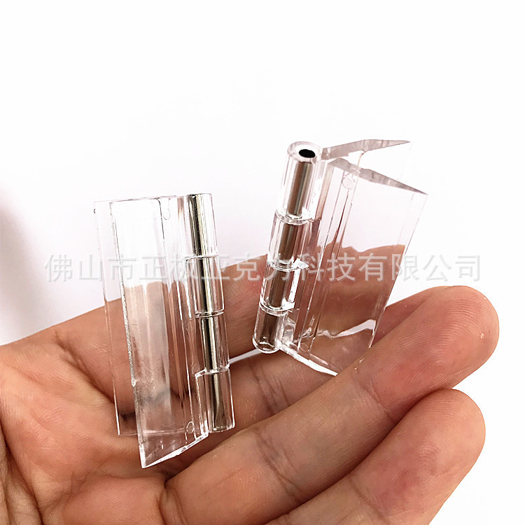 304 stainless steel shaft strong transparent hinge PC acrylic reinforced endurance invisible hinge loose-leaf flip folding