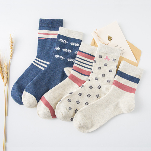 Autumn and winter cotton socks men's warm casual business mid-calf men's socks breathable sweat-absorbent thickened cotton socks manufacturer wholesale