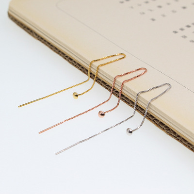 S925 Sterling Silver DIY T-needle ear line DIY wholesale Earrings Ear chain Accessories Material Science Bead Versatile Ear line
