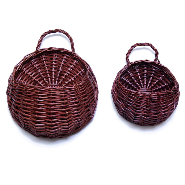 Gran Pared de ratán de hierro colgante cesta decoración del hogar medio ventilador de plástico flor decoración de la pared