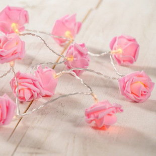 LED rose lamp string wedding wedding room decoration lighting window decoration lights