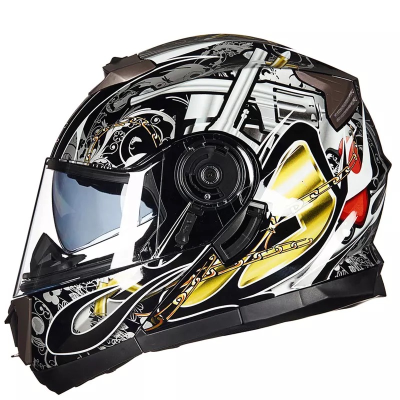 Motorcycle Helmet Exposing Helmet Winter Electric Car Helmet Riding Full Face Personality Warm Anti-fog Full Helmet