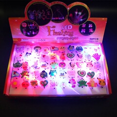 Halloween Glowing Cartoon Ring Children's Small Gift Gift Glitter Ring Hot Selling Night Market Street Stall Toy Wholesale