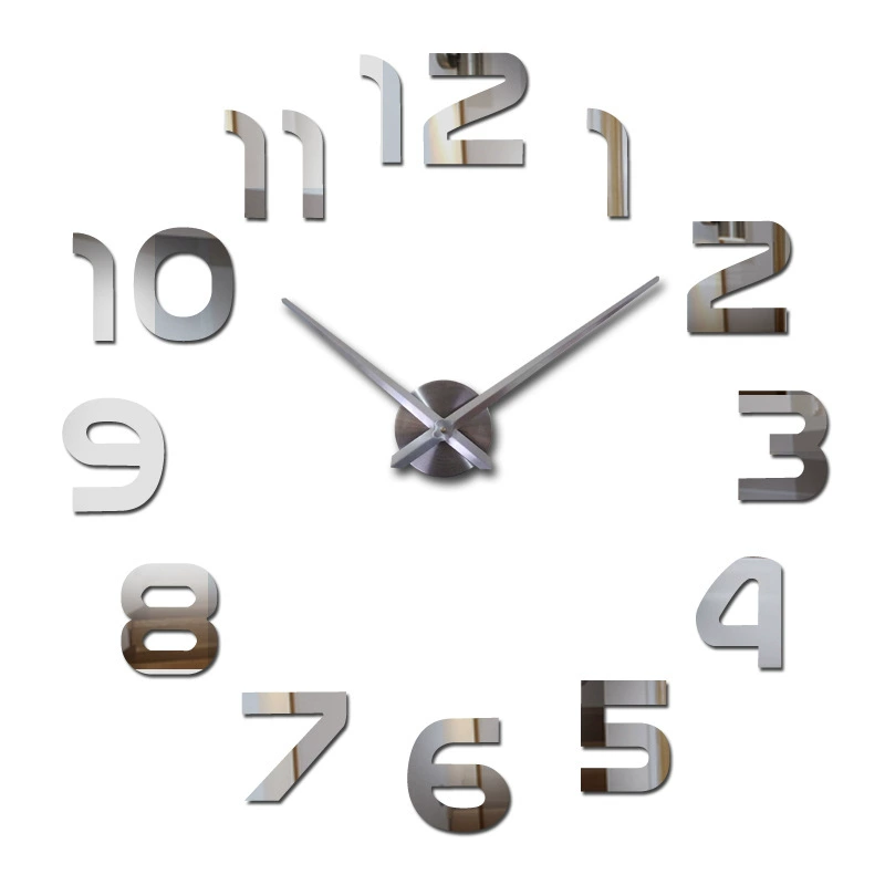 Big acrylic creative three dimensional pocket watch on wall, simple and elegant design