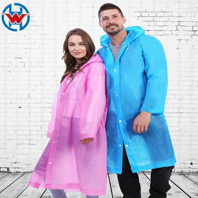 Утолщенный дождевик из ЭВА, многоразовый, утолщенный матовый водонепроницаемый дождевик для взрослых (мужчин и женщин), удобный для путешествий на природе, оптом.
