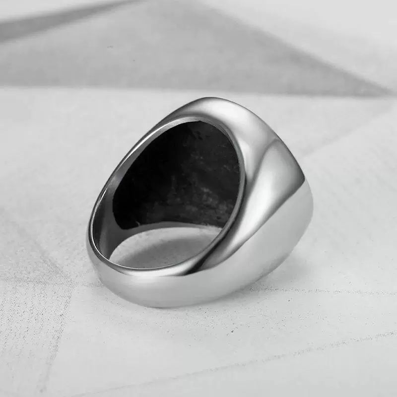 Retro jewelry, ring stainless steel, city style, European style
