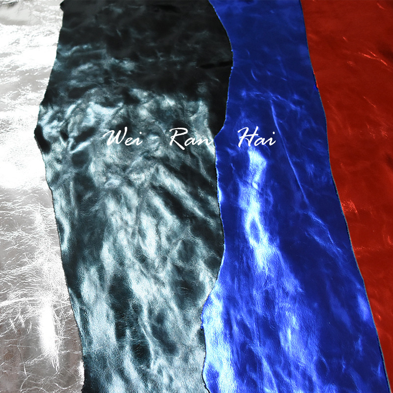 头层牛皮贴膜复古金属色自然摔纹