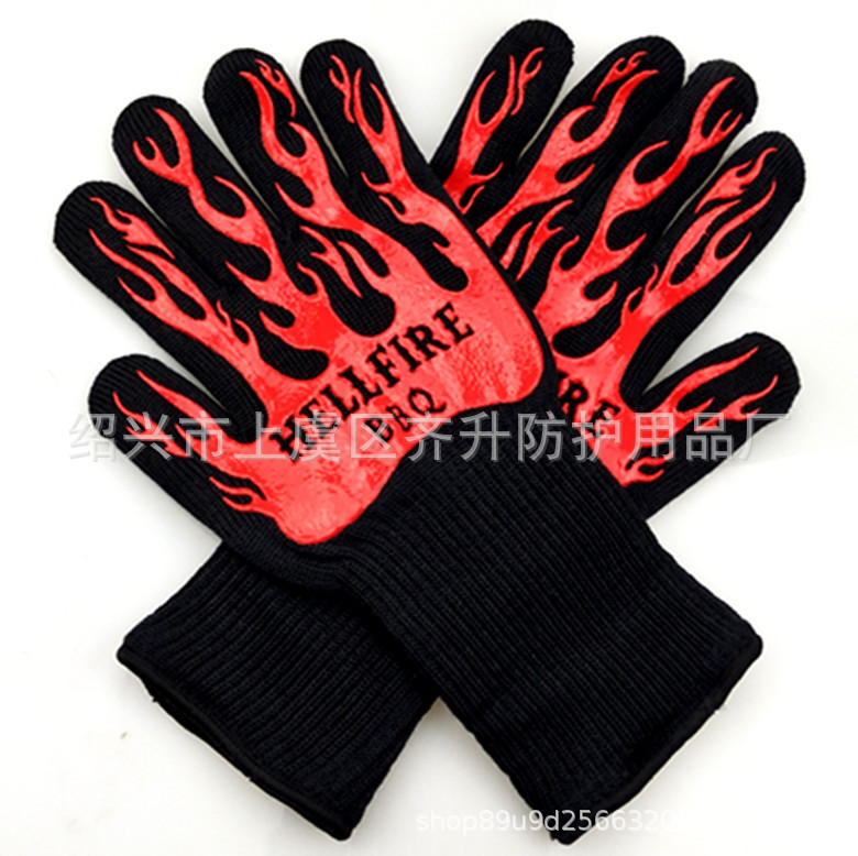 耐高温500度芳纶手套 BBQ微波炉、烧烤、烤箱厨房防护手套工厂