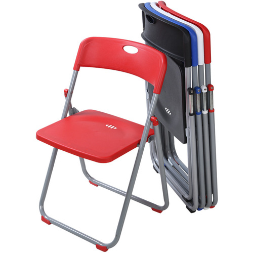 Street stall folding chair household plastic dining chair outdoor portable event conference training staff backrest computer chair