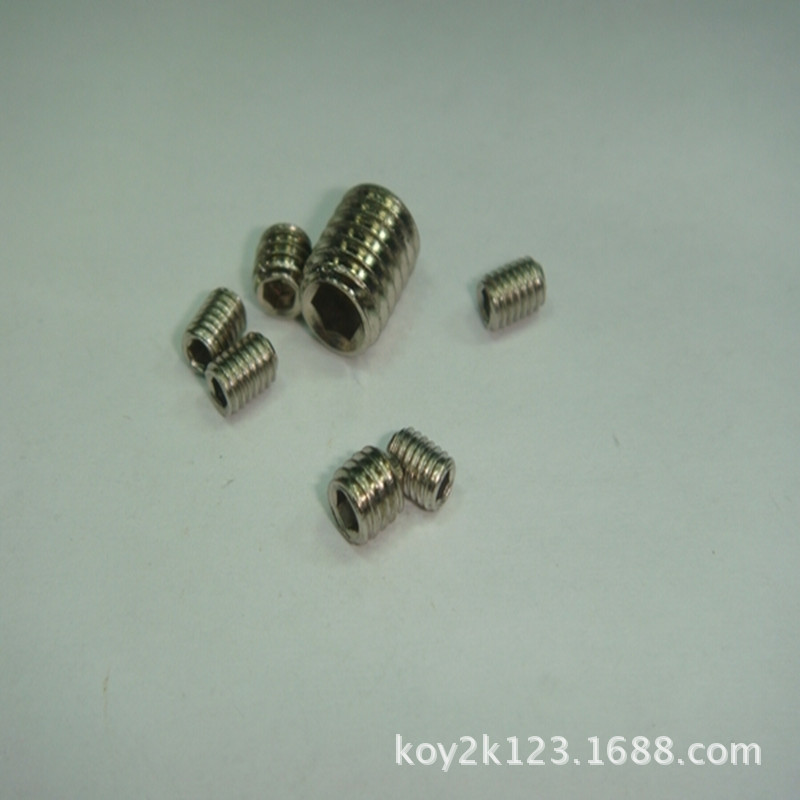 内六角紧定机米螺丝3*8 碳钢内六角平端机米  紧定螺丝