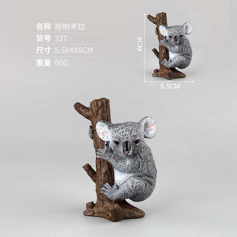 Amazon simulación sólida hojas abraza Australia koala oso modelo de vida silvestre juguetes decorativos estáticos hechos a mano